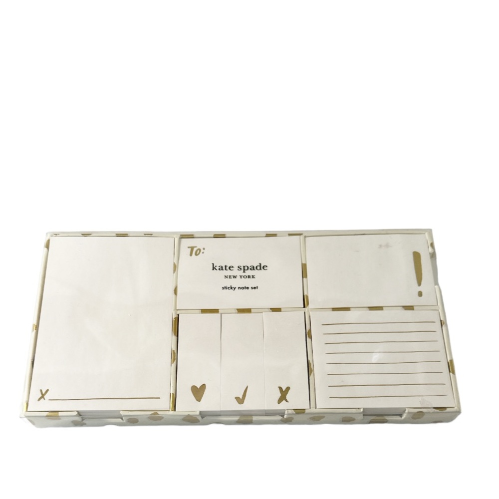 NEW ♠️Kate Spade New York ♠️ GOLD FLAMINGO DOT Sticky Note Set 🌟🌟🌟